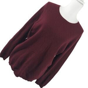 CHARTER CLUB! CASHMERE, 100%! RICH BURGUNDY LIGHTWEIGHT CREW SWEATER! SZ L